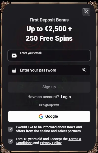 Registratie bij Winzoria Casino — Uw Account Aanmaken